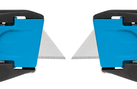 スライダーが標準で右利き用となっている場合でも、安全カッターを付け替えるにはスライダーのネジを緩め、反対側で締め付けるだけです。