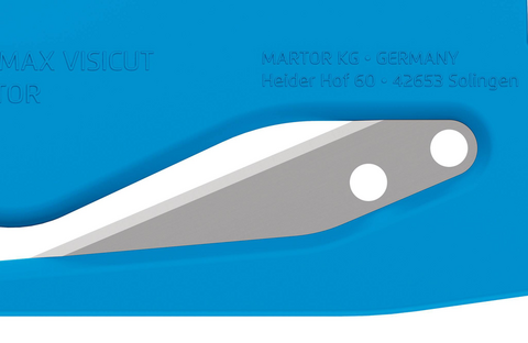 O SECUMAX VISICUT é um cortador descartável com lâmina injetada. O que é tranquilizador. Pois assim os seus clientes não entram em contato com ela. Nem ao cortar nem para uma (im)possível substituição da lâmina.